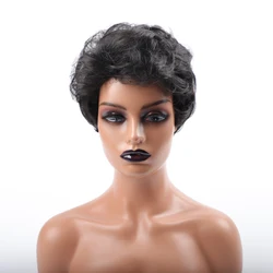 Short Synthetic Wigs for Black Women Afro Black Brown Blonde Ginger Red White Hair Wigs Natural Wave Short Synthetic Hair