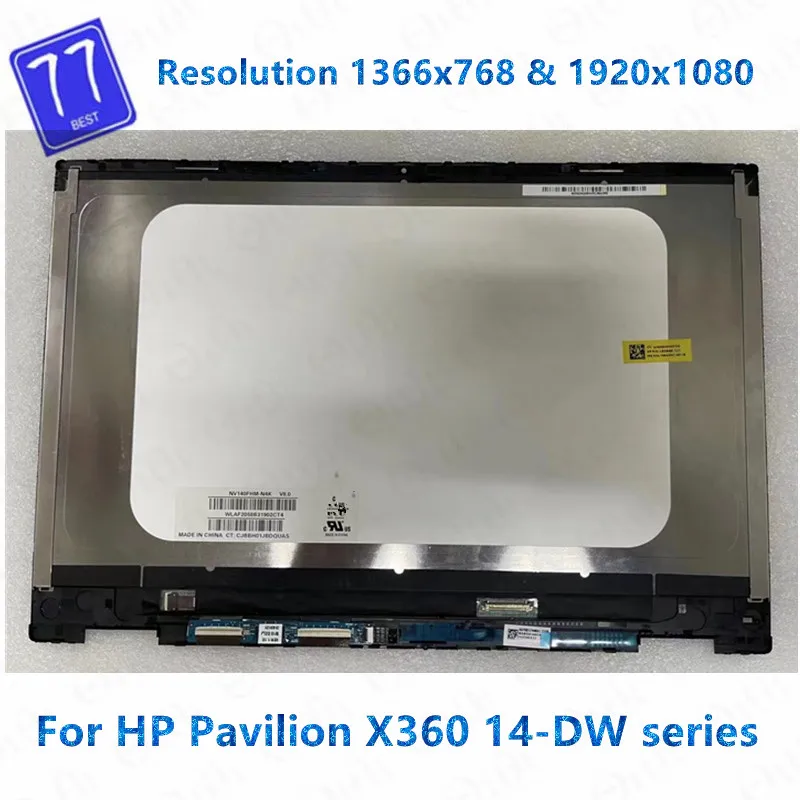 Original 14 INCH LCD Display Touch Screen Glass Digitizer Assembly replacement For HP Pavilion X360 14-DW 14m-dw series laptop