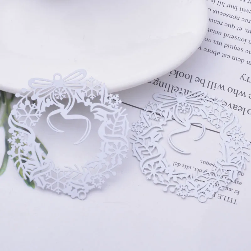 20 Stück AB6712 49*48mm Messing Weihnachtskranz Anhänger Verbinder Silberfarben Anhänger DIY Schmuck Ohrring Zubehör – Detail 8