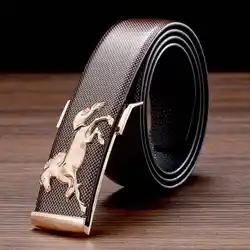 Designer Belts New Leather Belts for Men Buckle Fancy Vintage Jeans Plate Buckle Belts Width:3.5cm Black\Coffee