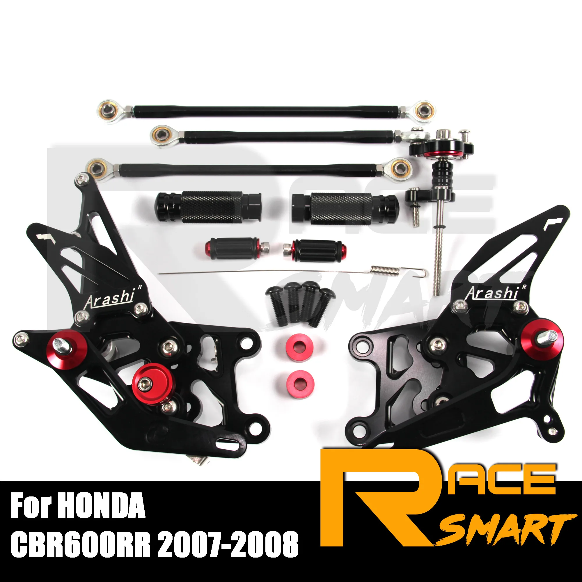 FOR HONDA CBR600RR 2007 2008 CBR-600RR CBR 600 Rear Footrests Foot Rest Pegs Pedal Motorcycle CNC Adjustable Rearset GP Shift