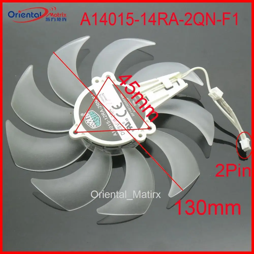 A14015-14RA-2QN-F1 12V 0.25A 130mm 46*46*46mm Graphics / Video Card Cooler Cooling Fan 2Pin