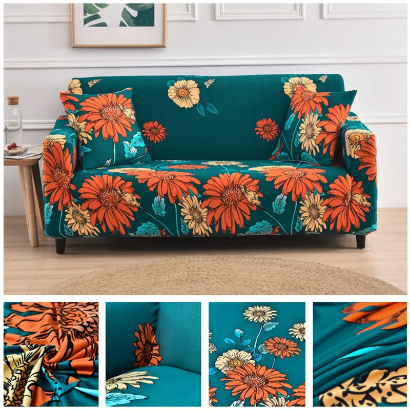 Printed Sofa Cover Big Elasticity Stretch Couch Slipcovers Loveseat Sofa Towel Furniture Protector 1/2/3/4 Seater