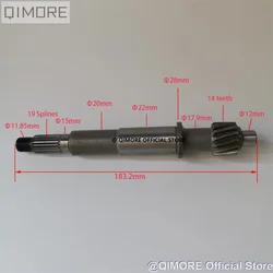 Transmission Input Shaft for Scooter CF250 CH250 CN250 Qlink Commuter 250 Roketa MC54-250B YY250T 172MM