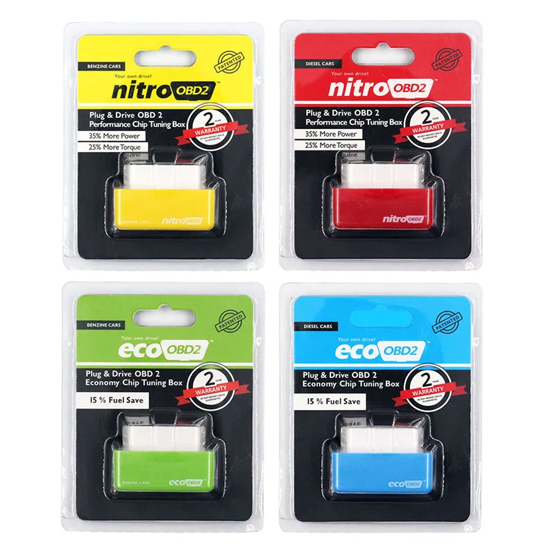 الأصلي رقاقة كاملة Nitroobd2 Ecoobd2 للديزل بنزين لوحة مزدوجة نيترو obd2 ECO obd2 ضبط صندوق 15% توفير الوقود بيترو البنزين