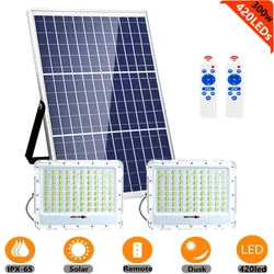 5000w Solar Light Outdoor Remote Control Waterproof For Garden Path Street Landscape Spotlight Wall Solar Powered Flood Lamp