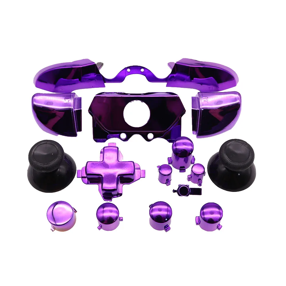 1set Full Button kit Mod D-pad ABXY Trigger LB RB LT RT Thumbstick Parts for Xbox One Controller Chrome Solid