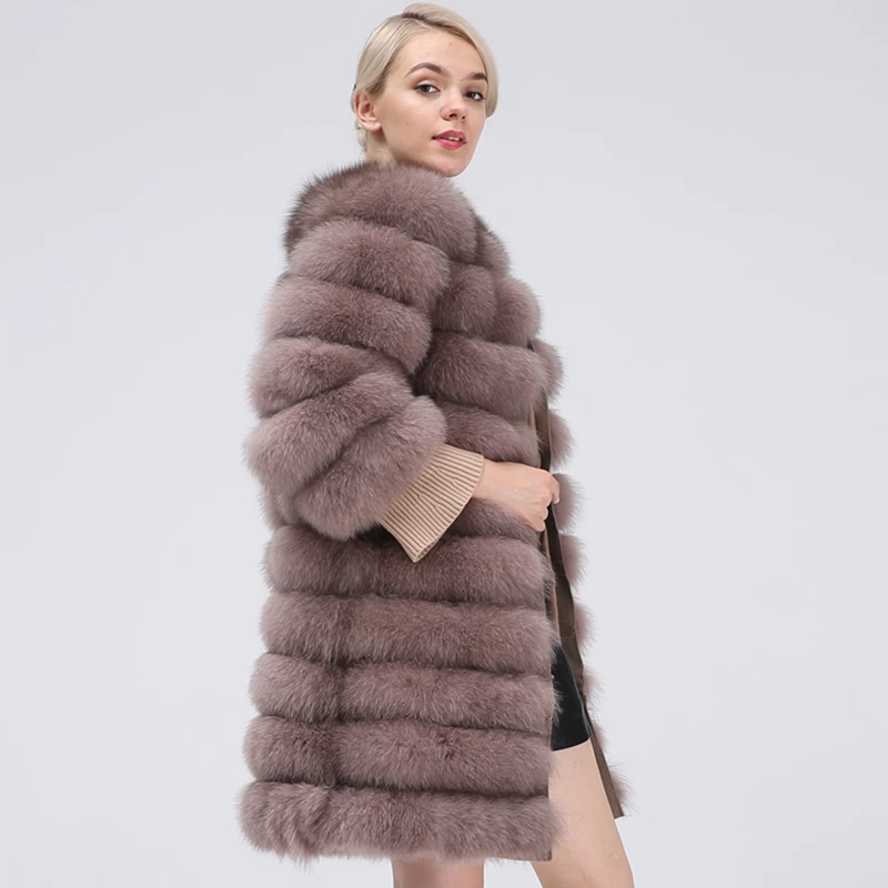 Natural Fur Coat Women Real Fur Coat Long Style Fox Fur Women\'s Fur Coats Natural Fur Winter Jacket Women Detachable New