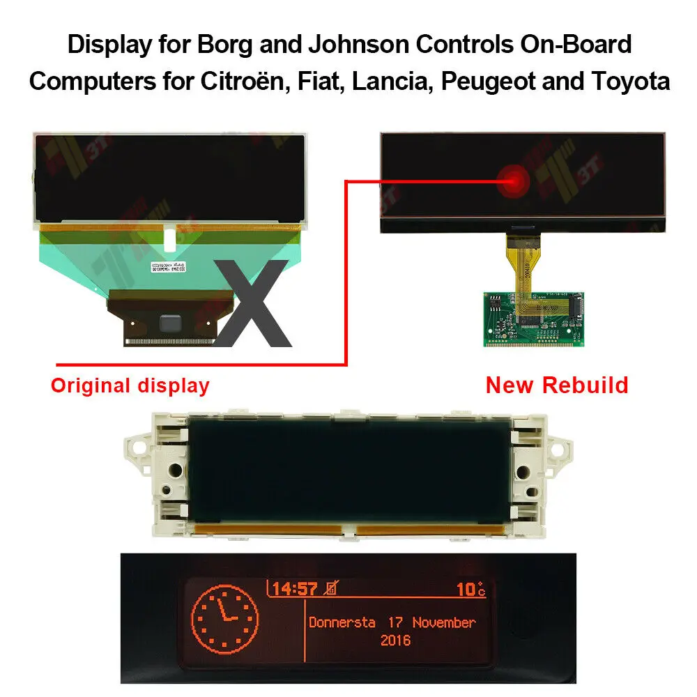 LCD Display for for Citroen For Fiat Lancia For Peugeot for Toyota On-board Computers