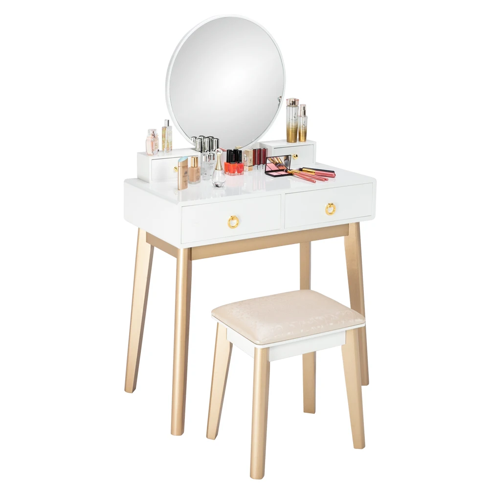 Dressers Makeup Desk Bedroom Light Luxury Real Wood Dressing Table Simple Makeup Table Without Lamp