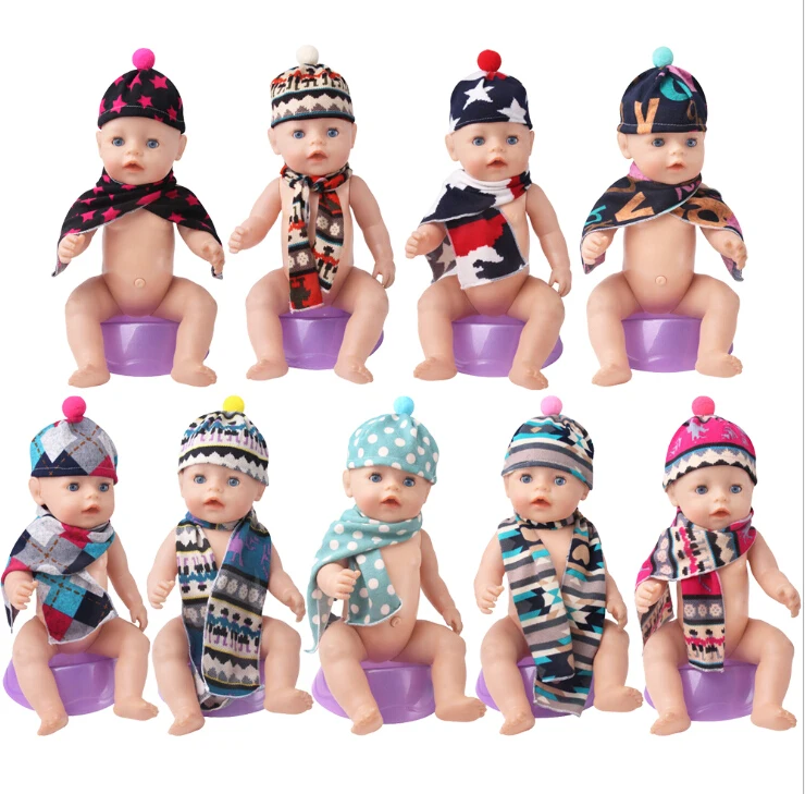 

Scarf+Hat Doll Clothes Fit 17 inch 43cm Doll Clothes Born Baby Suit For Baby Birthday Festival Gift