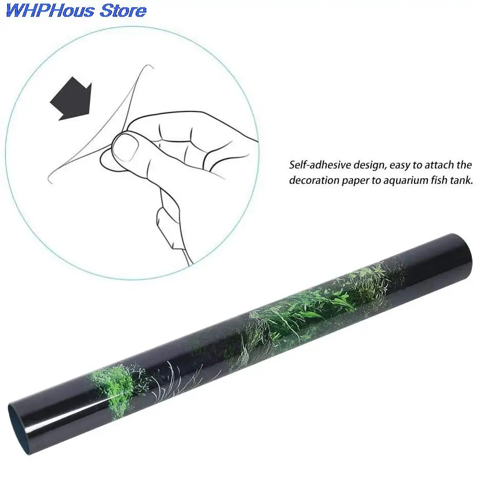 Hot Aquarium Background Poster 3D PVC Adhesive Sticker Fish Tank Underwater World Backdrop Decoration Paper Landscape Wallpaper