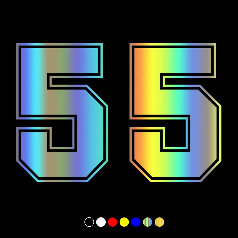 

30068# Various Sizes /Colors figure number 55 car sticker waterproof car decal vinyl stickers on truck bumper rear window laptop