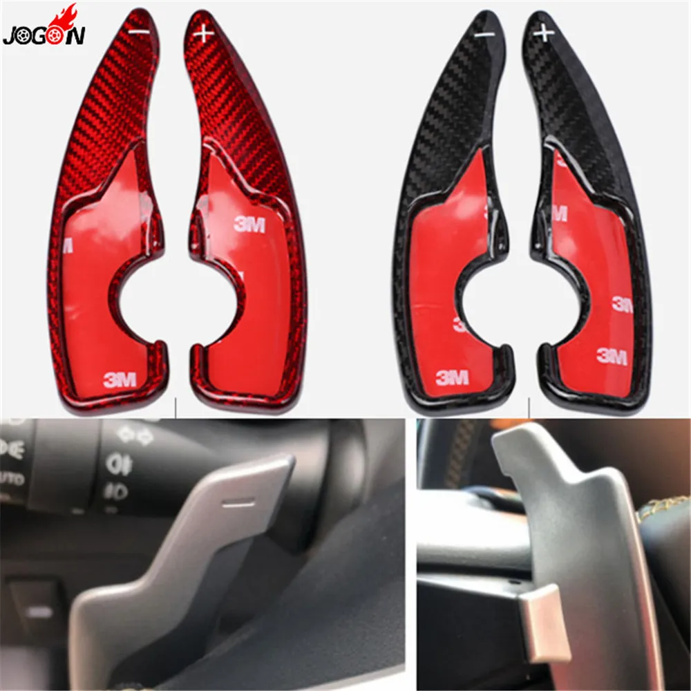 

Red Black Carbon Fiber Steering Wheel Paddle Shift Extension Shifter Cover Trim For Toyota 86 FT86 GT86 For Subaru BRZ 2017 2018