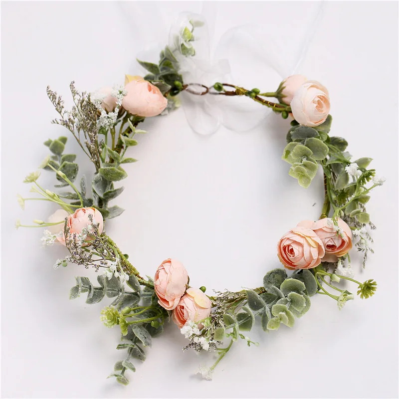 Bridal headdress artificial flower woman headdress holiday party girl wreath wedding floral headdress