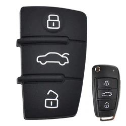 3 Button Replacement Key Pad Rubber Remote Fob Flip Key Shell Case For Audi A1 S1 A3 A4 A5 A6 A8 Q5 Q7 TT RS Car Repair