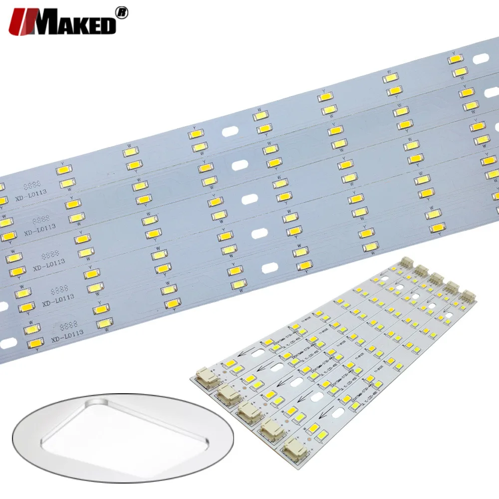 LED PCB 4Wx2 6Wx2 8Wx2 3-kolorowa pasek z wymiennymi paskami SMD5730 Aluminiowa płyta podstawowa Lampa sufitowa Wymień lampę rurową Źródła modernizacji