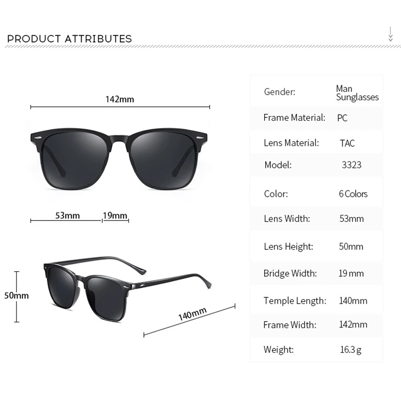 Lunettes de soleil polarisées pour hommes, miroir, pour femmes, carrées, Sport, UV400, pour la conduite, la pêche, le Camping