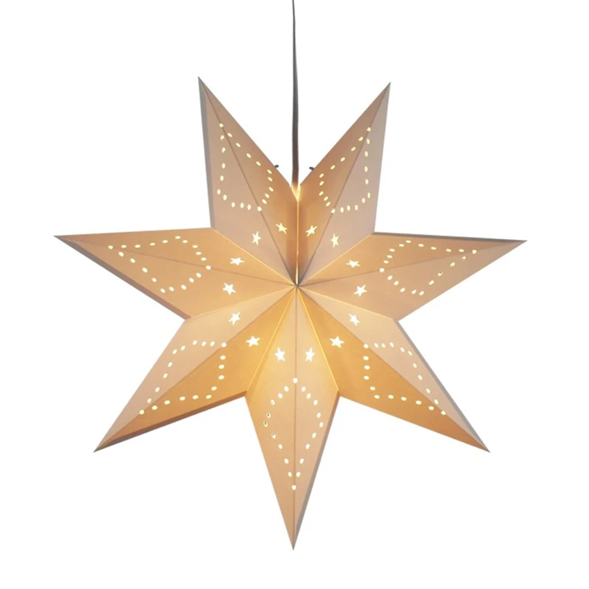 

Nordic Hollow Pentagram Star Paper Pendant Lights Children's Bedroom Restaurant Bar Pendant Lamp Christmas Decoration Lighting