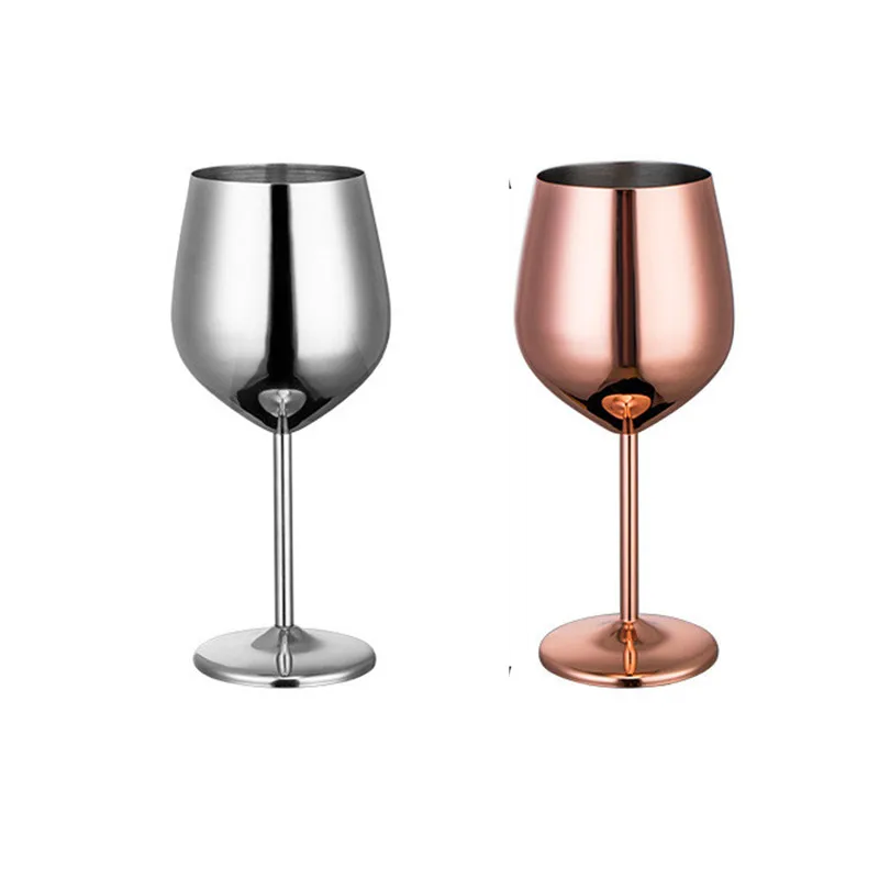 200-530ML Mirror Goblet 304 Stainless Steel Red Wine Cup Anti-broken Wine Glasses Stemware Winecup Durable Drinkware Bar Tools