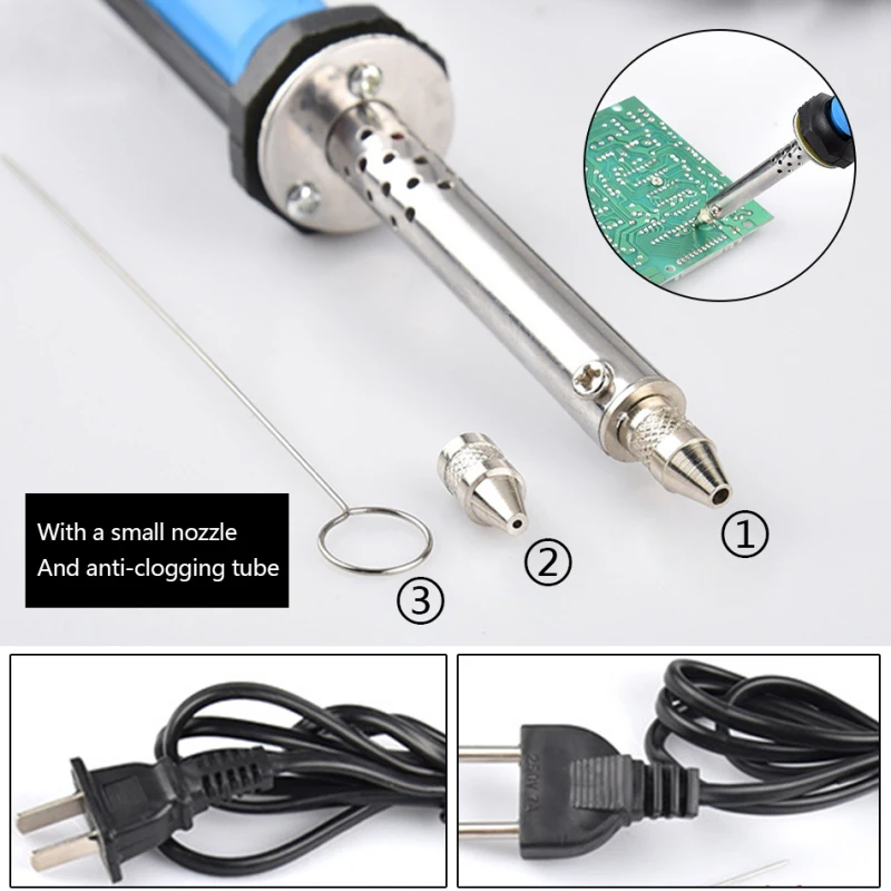 เครื่องเชื่อมเหล็กไฟฟ้าบัดกรีบัดกรี PCB 2in1ตะกั่วด้วยไฟฟ้า110V 220V 30W/40W อุปกรณ์ช่างเชื่อมปั๊มสุญญากาศ