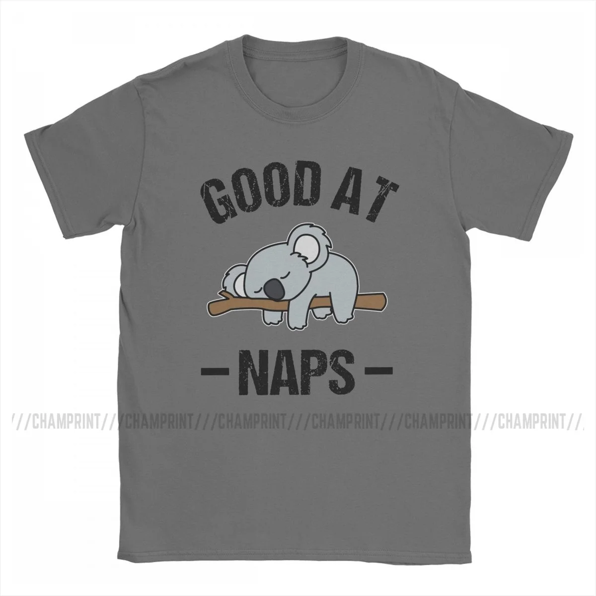 Novelty Koala Good At Naps T-Shirts for Men Round Collar Cotton T Shirt Animal Bear Cute Short Sleeve Tees Party Tops