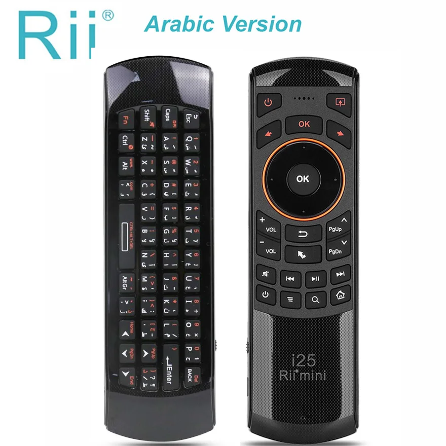 

Original Rii mini i25 2.4GHz Arabic Keyboard Air Mouse Remote Control IR Extender Learning for Smart TV Android TV Box HTPC