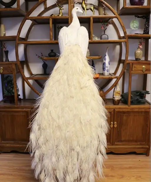 150cm Realistic Peacock Model Long Foam Feather Simulation Beautiful Bird Life-Size Gift for Home Decor