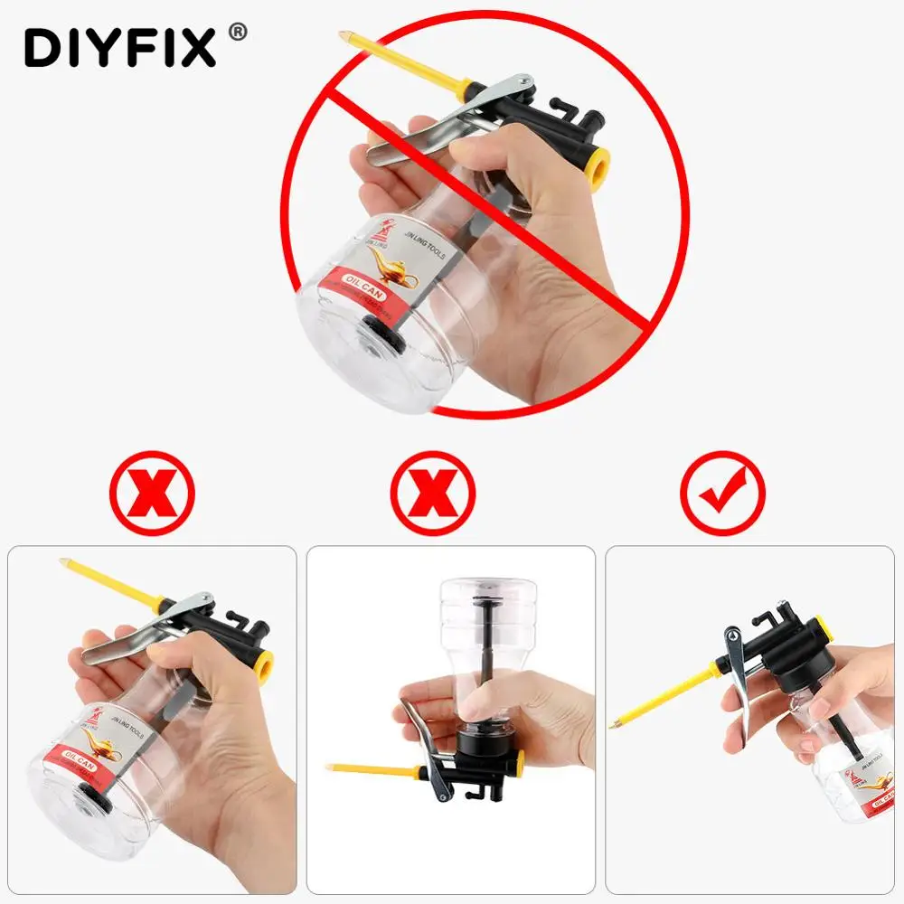 Пистолет для смазки DIYFIX, 250 мл, масляный насос, баночка для смазочного масла, пластиковый прозрачный шланг, масляный инжектор высокого давления, баночка для ремонта автомобиля