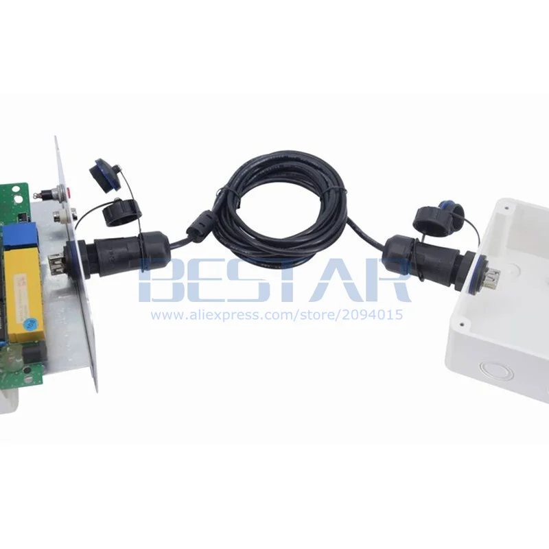 3M Double USB 2.0 Waterproof Connector M20 IP68 Extension Cord Extender Dual USB Female Socket Plug Panel Mount Adapter With Cap