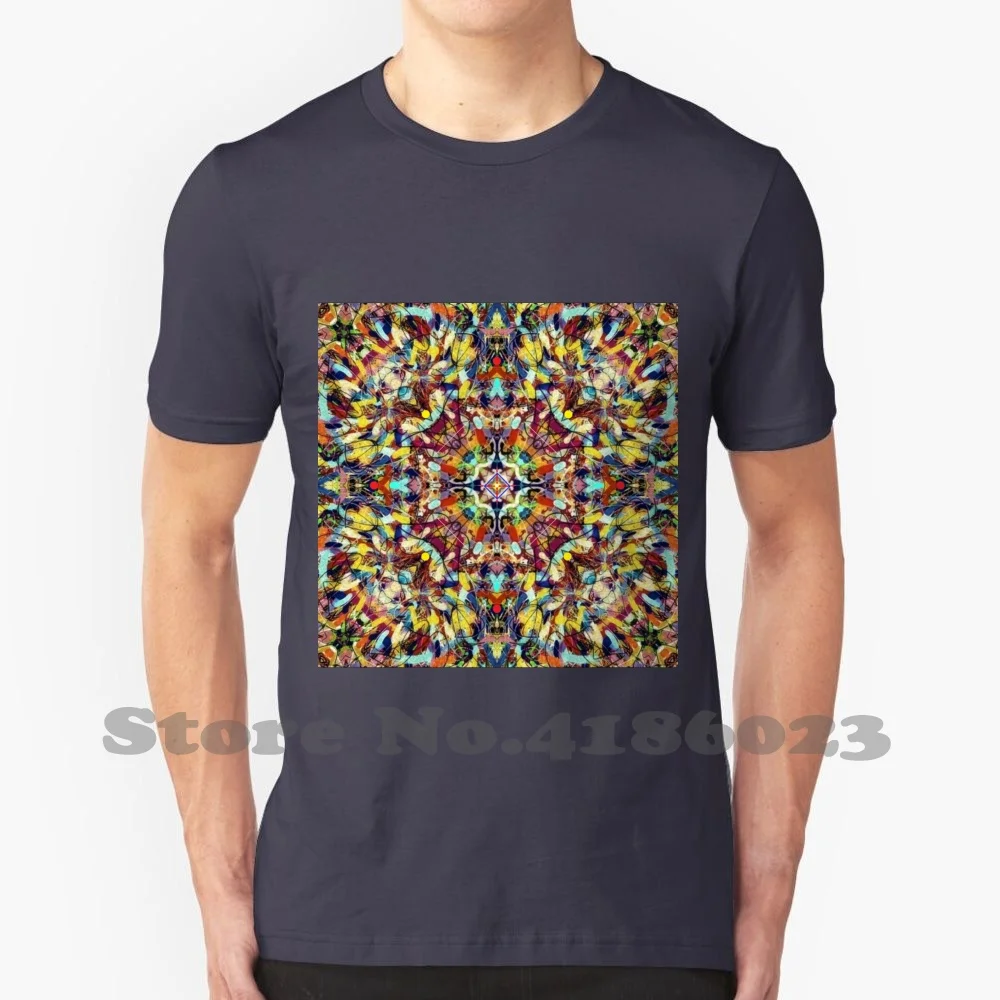 Escaping Time'S Clutches , By Dan Baran 100% Cotton T-Shirt Purple Navy Blue Seule Pattern Turquoise Teal Aqua Green Pets Funny