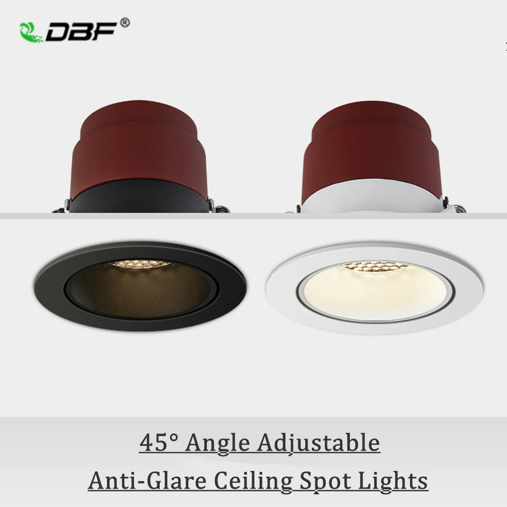 

[DBF]2021 Angle Adjust Anti-Glare LED Recessed Downlight 7W 12W 15W Honeycomb Nest Lens Ceiling Spot Lights Kitchen Living Room