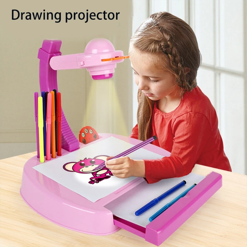 2024 New Magnetic Drawing Board Projector Plastic Art for Kids Early Educational Supplies