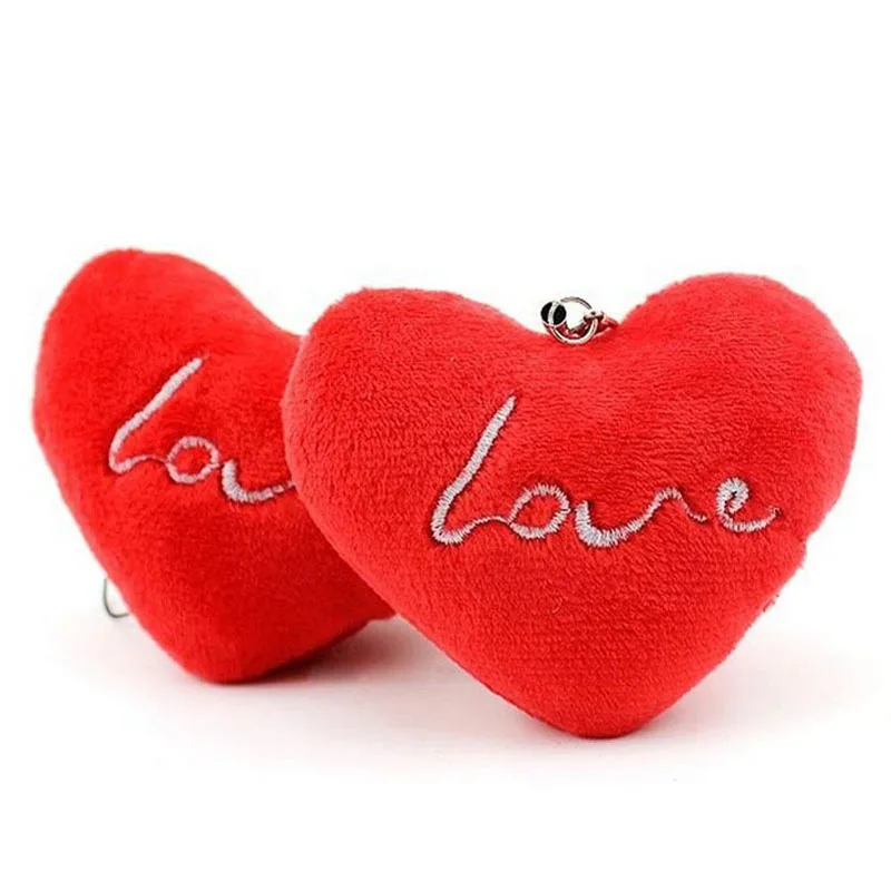 

Wedding Love Heart 7CM Plush Stuffed Toy Doll Bouquet Plush Toy Lover's Gift String Charm Pendant Plush Doll Toy