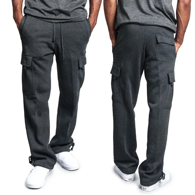 Pantalones de chándal informales para hombre, pantalones deportivos suaves, pantalones para correr, pantalones Cargo largos sueltos, talla grande, moda