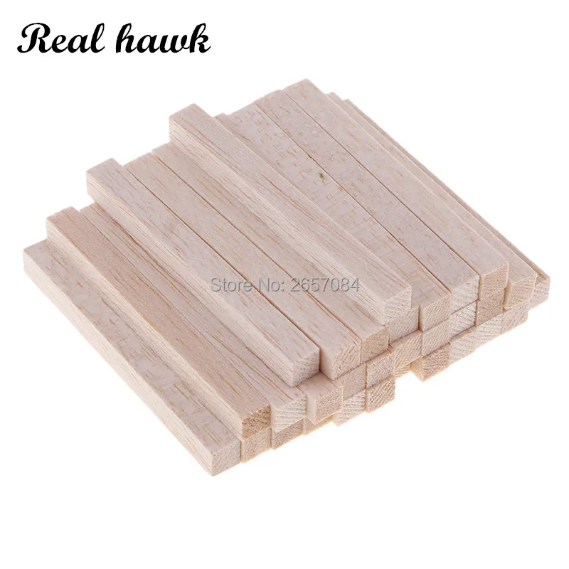 Palo de madera de Balsa cuadrado para niños, bloque de varilla de espiga de madera de 5x5mm de largo, 50/80/100/130/150mm, modelo para hacer adornos