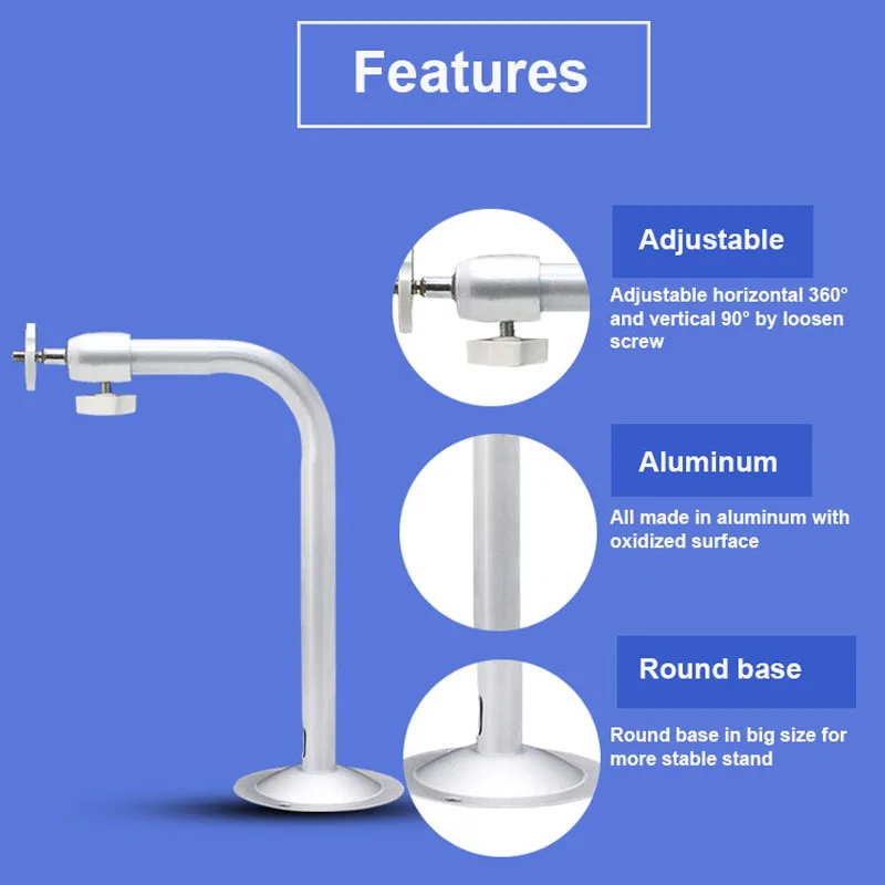 L Vorm Zilver Cctv Camera Montagebeugel Aluminium Video Surveillance Security Camera Stand Muur Plafond Mount Camera Ondersteuning