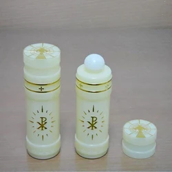 Christian holy water bottle articulos religiosos catolico 12cm plastic Jesus Cross croix flacon bomboniere comunione