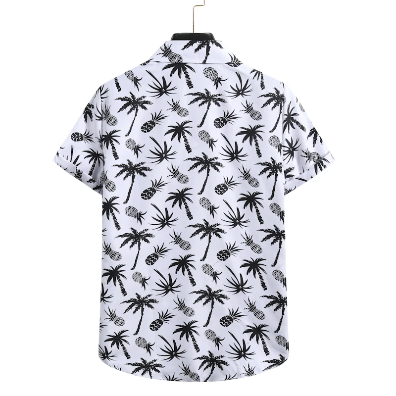 Pineapple Print Hawaiian Shirt Men 2022 Summer Short Sleeve Beach Shirts Tropical Aloha Shirt Men Clothing Camisas Para Hombre