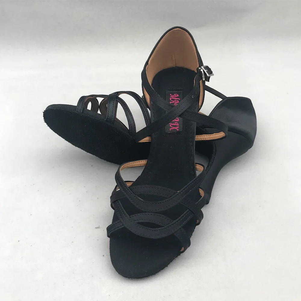 

8.5cm heel Latin Dance Shoes For women Salsa shoes pratice shoes comfortable latin shoes MS6228BLK low heel high heel available