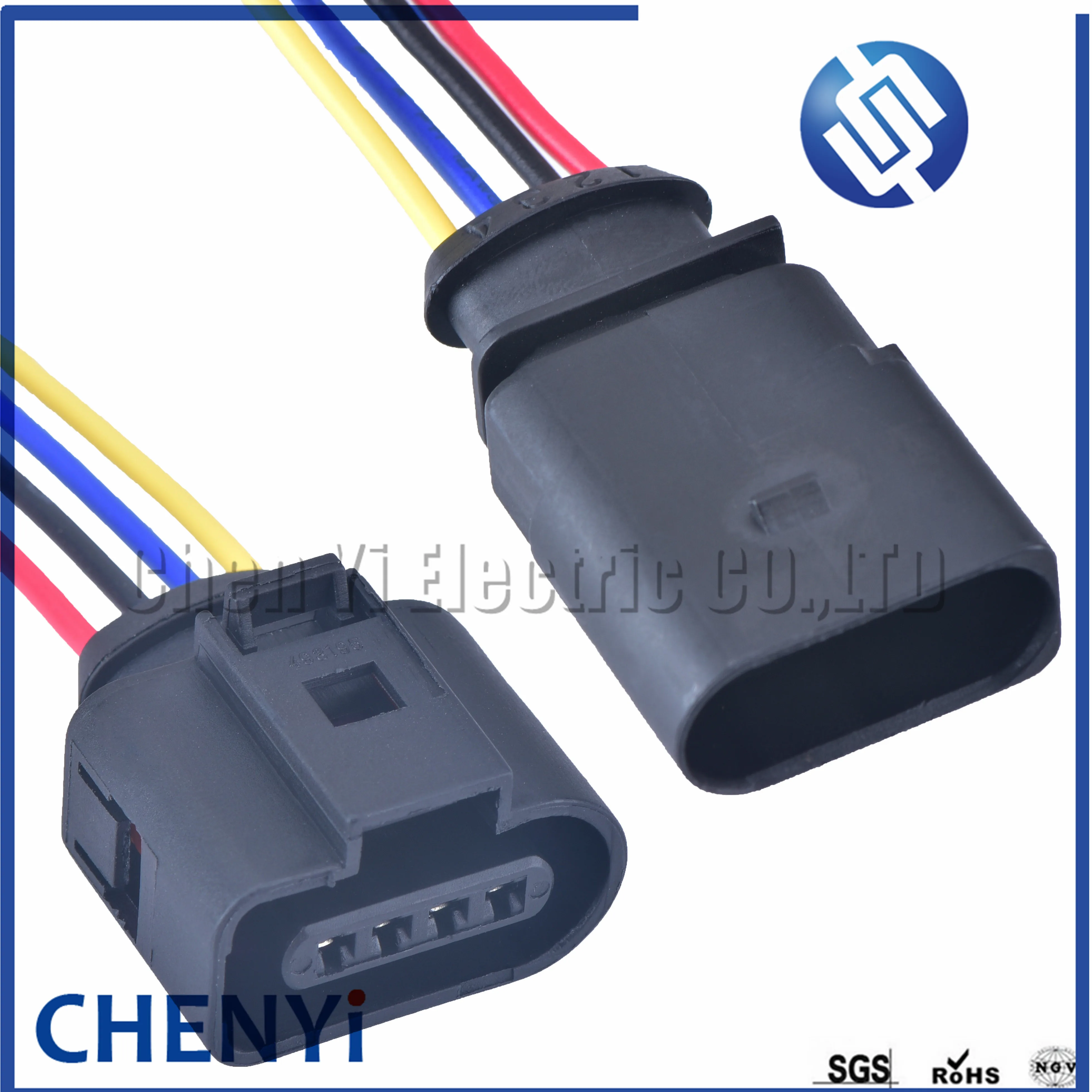 Conector do adaptador de extensão da bobina automotiva fêmea Horn Plug Air Pressure Sensor Plug, 4 Pin, 1.5 Series, 1J0973704 1J0973804