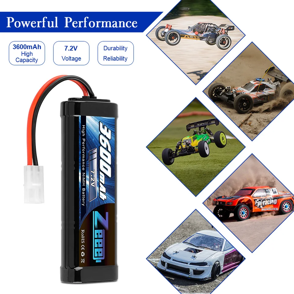 1/2units Zeee 7.2V 3600mAh RC NiMH Battery with Tamiya Plug for RC