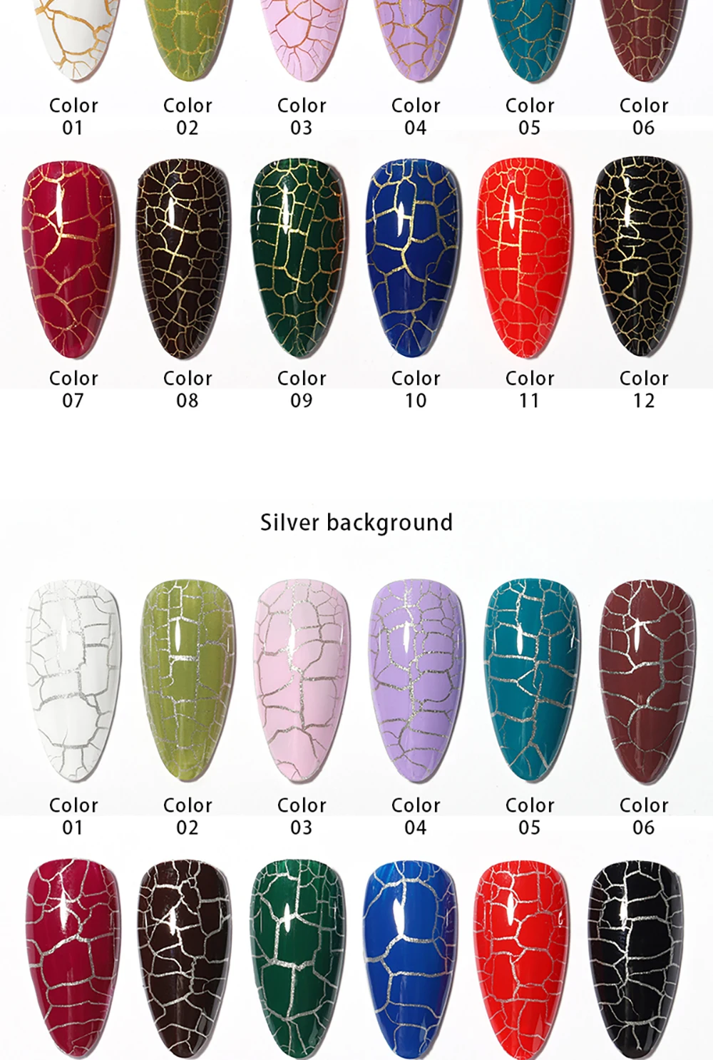 Vendeeni 15 Farben/Set Riss-Gel-Nagellack Schildpatt-Optik UV Soak-Off Gel-Lack Automatischer Riss-Nagelkunst-Gel-Lack – Detail 6