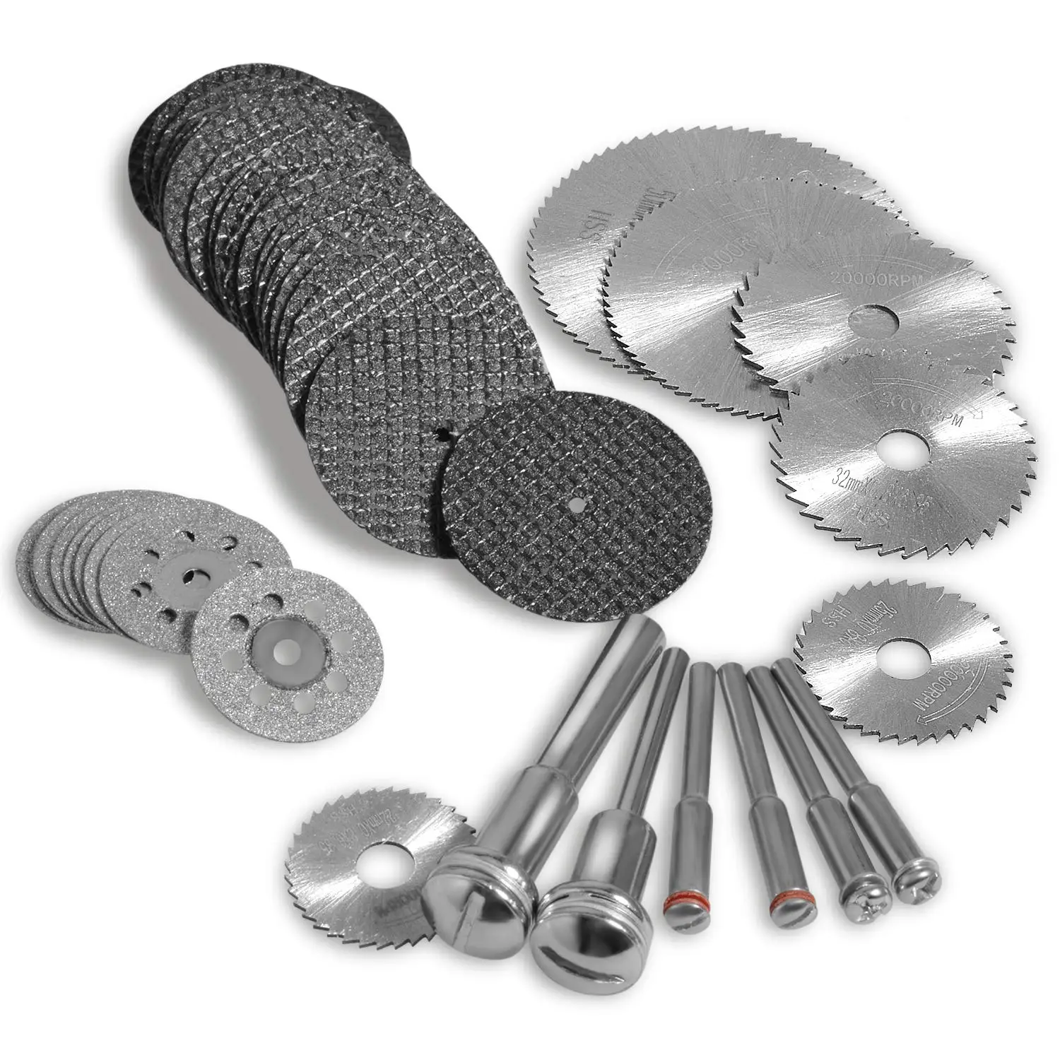 32Pcs Rotary Tool Cutting Blade Set with Rod Cutting Tool for Rotary Grinding Abrasive Tools