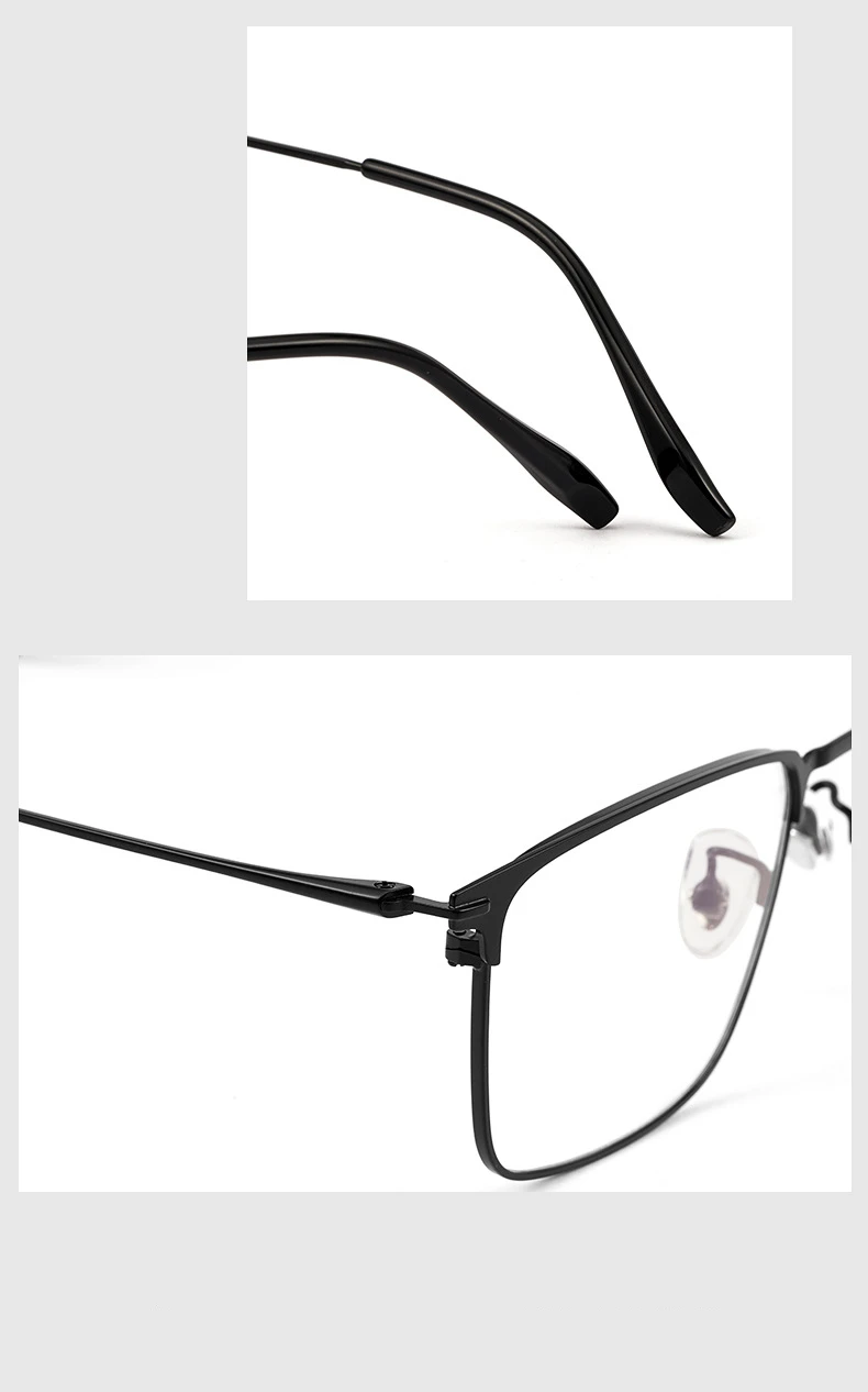 YIMARUILI Neue Business Zwei-farbe Retro Platz Ultra Licht Metall Brillen Rahmen Optische Brillen Rahmen Männer Y0606 – Detail 7