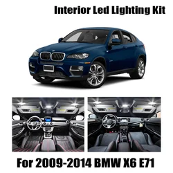 22 Bulbs White Canbus LED Interior Light Kit Fit For BMW X6 E71 2009 2010 2011 2012 2013 2014 Map Dome Door Trunk License Lamp