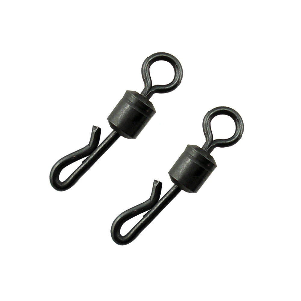 Black Rolling Quick Change Swivels Carp Rigs Long Body Q-shaped Swing Snap Connector Carp Fishing Accessories