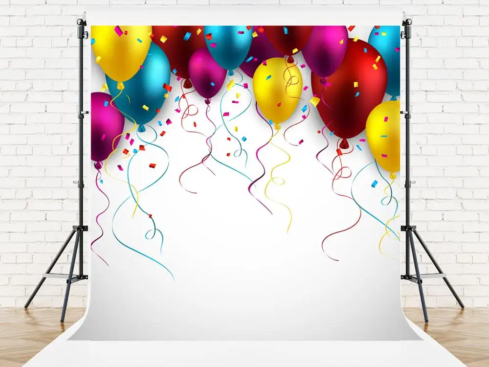 VinyBDS 5X7FT Birthday Photographic Background Colored Balloons Festival Photo Backdrops Children Birthday Studio Background