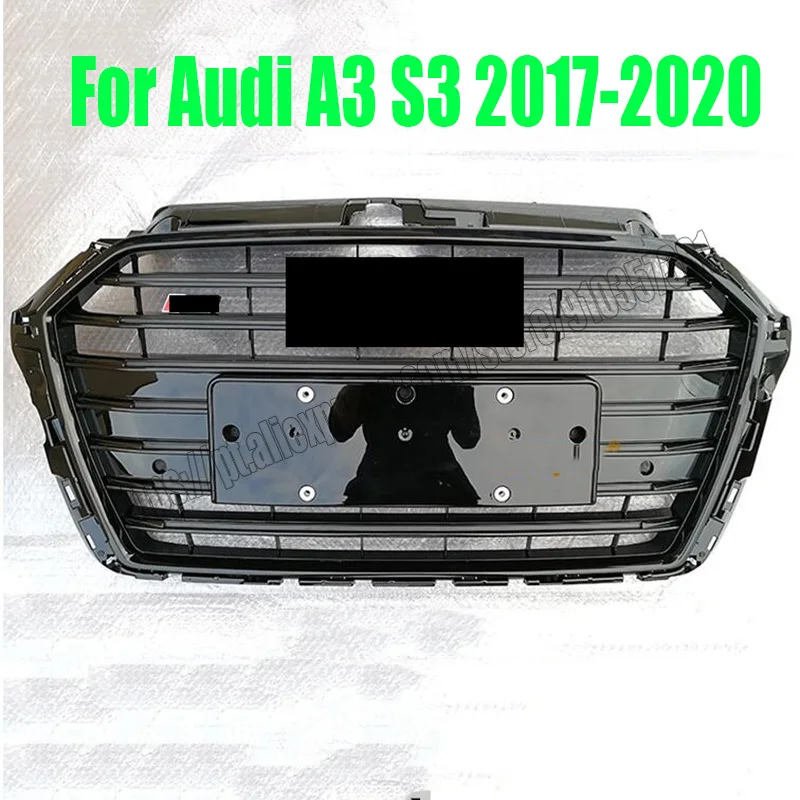 FRONT MESH S3 STYLE BUMPER GRILLE BLACK FOR AUDI A3 S3 2017-2018 2019 2020 17 18 19 20