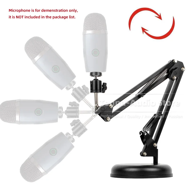 Round Base Plate Desktop Suspension Mic Rack Boom Scissor Arm Mount For BLUE YETI NANO USB Microphone Stand Holder Bracket